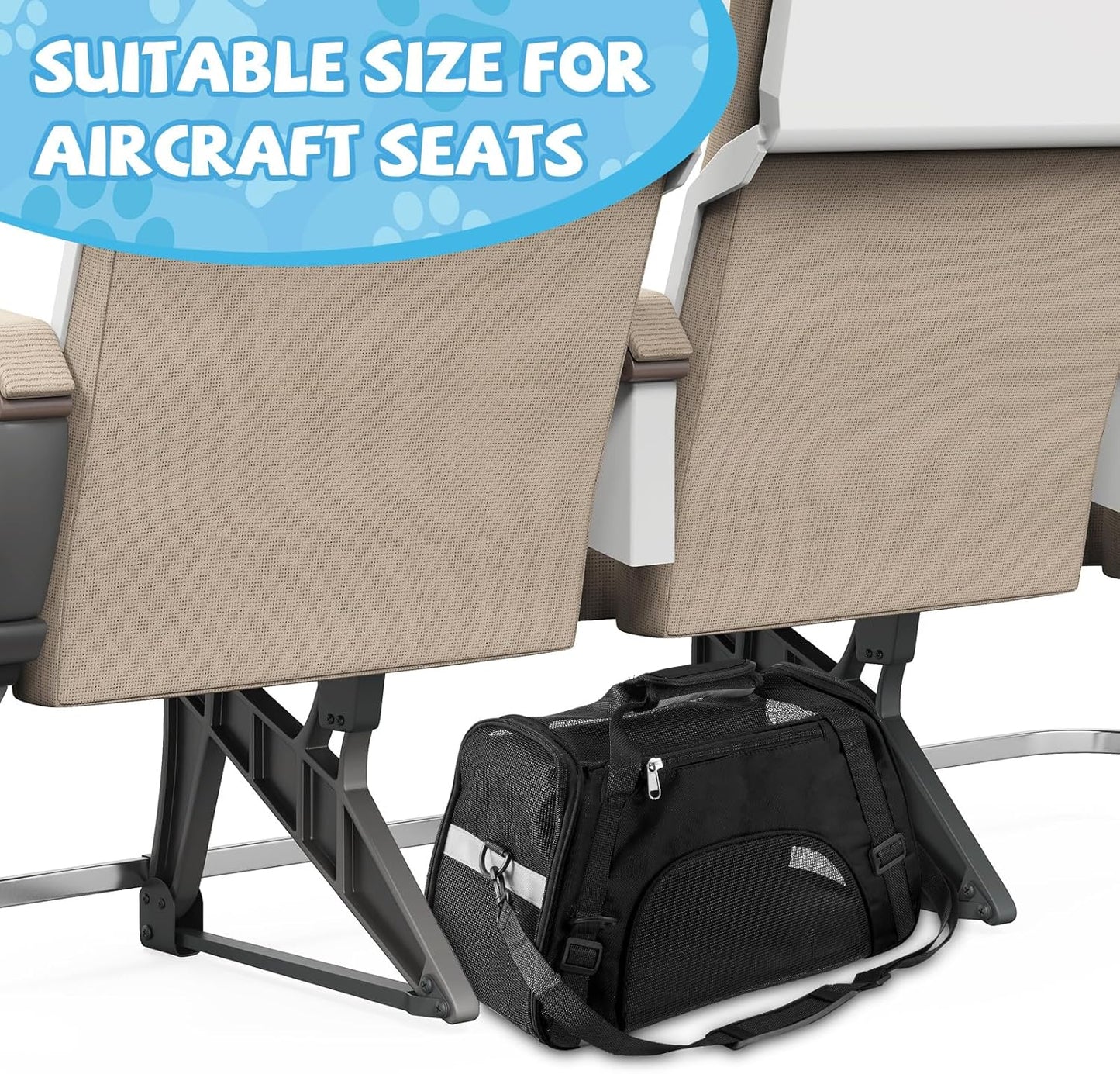 Sweetude 4 Pcs Cat Carrier Soft-Sided Pet Carrying Bag for Cat Under 13 Lbs, 16.9 x 11x 7.5 Inch, Portable Foldable Comfortable Bag for Small Pet Travel(Black, Gray, Pink, Blue)