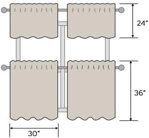 HOMEIDEAS Sage Green Sheer Kitchen Curtains 30 X 36 Inch Length 2 Panels Embroidered Leaf Pattern Short Curtains for Small Window Valance Tiers