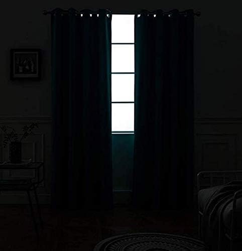 Yakamok Room Darkening Dark Gray Blackout Curtains Thermal Insulated Grommet Curtain Panels for Bedroom, 52W x 54L,Dark Grey, 2 Panels