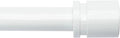 Byondeth Curtain Rods for Windows 16 to 170 Inches Adjustable Length 1 Inch Diameter Window Curtain Rod with Aluminium End Cap, White