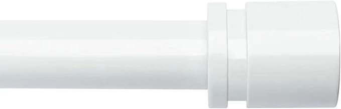 Byondeth Curtain Rods for Windows 16 to 88 Inches Adjustable Length 1 Inch Diameter Window Curtain Rod with Aluminium End Cap, White