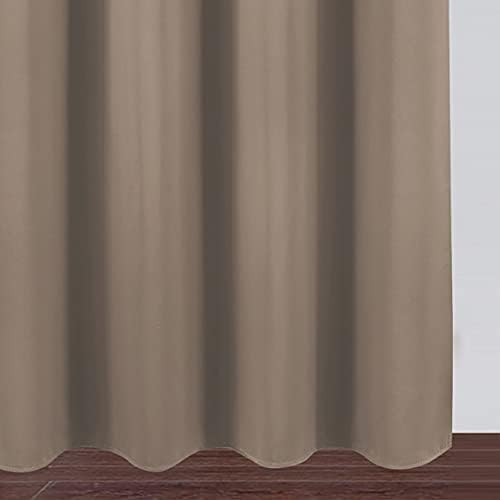 LEMOMO Cappuccino Blackout Curtains/52 x 45 Inch Length Set of 2 Panels Grommet Short Bedroom Curtains