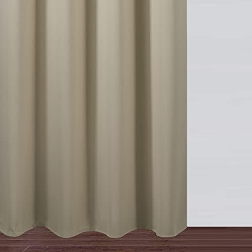 LEMOMO Beige Thermal Blackout Curtains/38 x 63 Inch/Set of 2 Panels Room Darkening Curtains for Bedroom