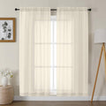 Gwine Cream Sheer Curtains 68 Inches Long 2 Panels Set, Light Filtering Sheer Curtains for Living Room Bedroom, Modern Voile Soft Airy Rod Pocket Drapes, 42Wx68L Inch, 2PCS