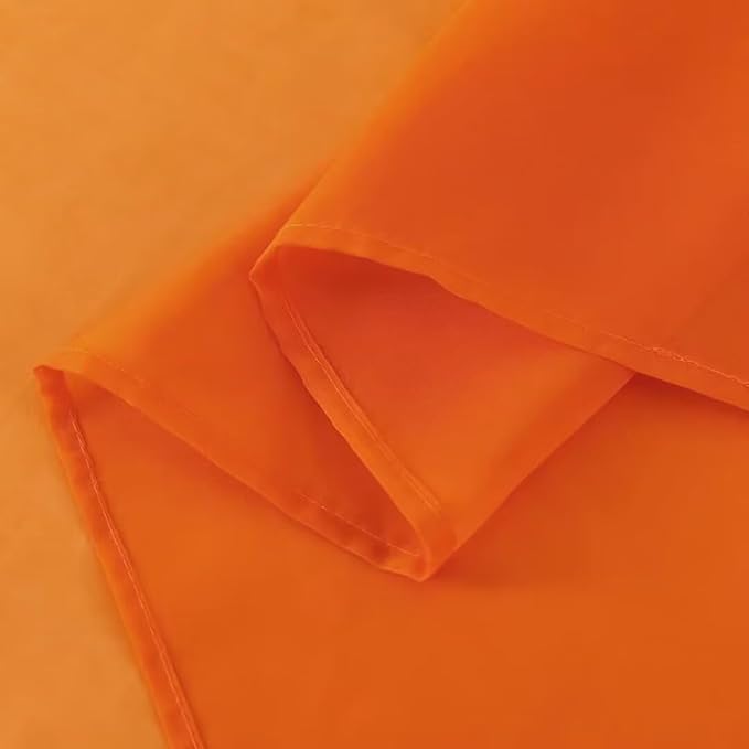 SpaceDresser Basic Rod Pocket Sheer Voile Window Curtain Panels Orange 2 Panels 52 Width 45 Inch Long for Kitchen Bedroom Children Living Room Yard(Orange,52 W x 45 L)