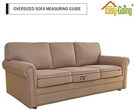Easy-Going Reversible Oversized Couch Cover for 3 Cushion Couch Sofa Cover for Dogs Water Resistant Furniture Protector Cover with Foam Sticks for Pet (Oversized Sofa, Brown/Brown)