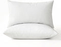 MIULEE Pillows Queen Size Set of 2 Down Feather Throw Pillows for Couch Sofa Bed, Decorative Fluffy Cotton Fabric Inserts,White 20x30