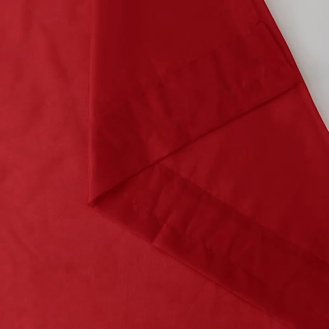 SpaceDresser Christmas Red Sheer Curtains 4 Panels Rod Pocket Semi-Sheer Curtain 54 Inches Long Light Filtering Voile Window Drapes for Bedroom Living Room Kitchen, Each 52W x54L