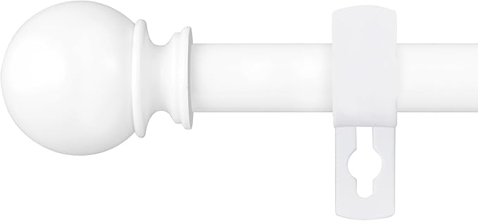 White Curtain Rods for Windows 28 to 48 Inch, 5/8" Diameter Heavy Duty Metal Splicing Adjustable Small Curtain Rod With Bracket(2.3-4 Feet)