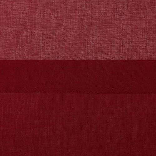 DWCN Christmas Burgundy Sheer Curtains Semi Transparent Voile Rod Pocket Curtains for Bedroom and Living Room, 52 x 95 inches Long, Set of 2 Panels