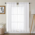 Gwine White Sheer Curtains 68 Inches Long 2 Panels Set, Light Filtering Sheer Curtains for Living Room Bedroom, Modern Voile Soft Airy Rod Pocket Drapes, 42Wx68L Inch, 2PCS