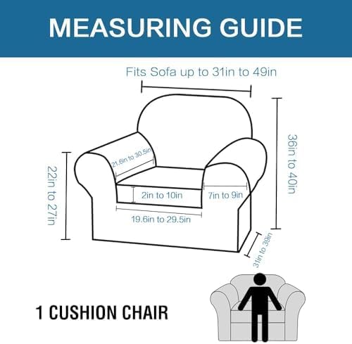 H.VERSAILTEX Rich Velvet Stretch 2 Piece Cover Chair Slipcover Sofa Cover Furniture Protector Couch Soft with Elastic Bottom Chair Couch Cover Width Up to 49 Inch (Chair, Bronze Brown)