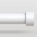White Curtain Rods for Windows 36 to 240 Inch(3-20 Feet),1" Diameter Rods with Modern Style End Cap Finials,Size:36-240 Inch