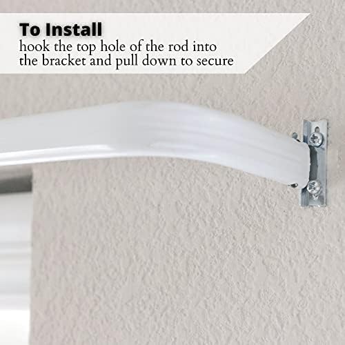 Yafa Home Fashion Heavy Duty Single Standard Adjustable Curtain Rod Hardware Included, Projection distance from the wall 2.5 inches(White, 26"-48")