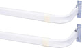 Blu-Pier Tech Heavy Duty Single Rod Standard White 28"-48" Adjustable Curtain Rod Hardware Included (Pack of 2)