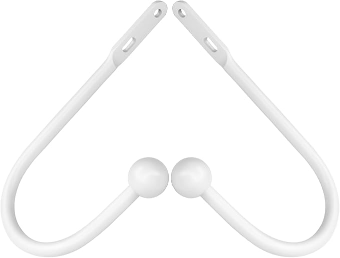 VRSS Wall Mount Curtain Tiebacks Drapery Holdbacks Curtain Holdback Hooks 6" L x 3" W Simple Style (4Pcs White)