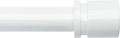 Byondeth Curtain Rods for Windows 16 to 120 Inches Adjustable Length 1 Inch Diameter Window Curtain Rod with Aluminium End Cap, White