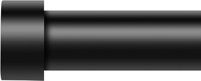 VOIIY Curtain Rods for Windows 72 to 144 Inch(6-12 Feet),1" Diameter Black Rods with Modern Style End Cap Finials,Size:36-144 Inch