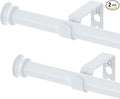 Curtain Rods 2 Pack 5/8 inch Black Curtain Rods for Windows 30 to 116 Inch with Brackets Easy to Install for Bedroom Living room Kitchen
