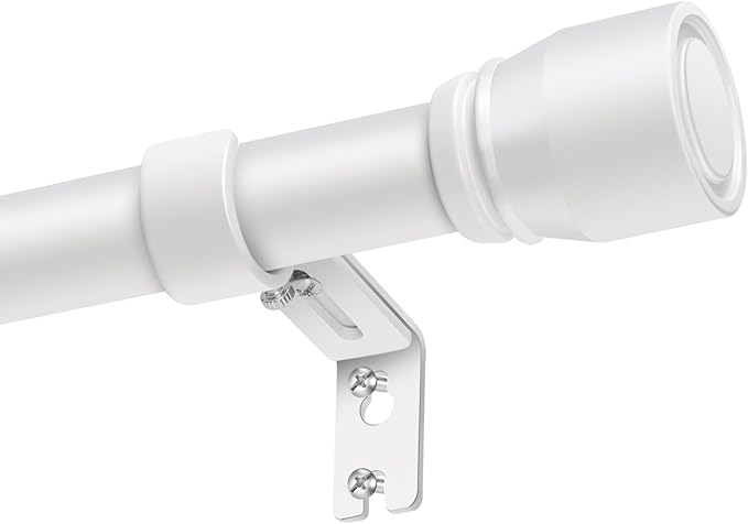 1” Diameter Curtain Rods Itself is 30 to 90 inch 1 Pack Fit 30-84 inch Window with Heavy Duty Adjustable Rod Matte White Splicing Metal Extra Long Curtain Rod for Windows