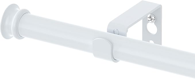 Small Curtain Rods for Windows 30" to 45" 5/8 Inch Standard Decorative White Curtain Rod with Brackets Easy to Install for Bedroom Living room Kitchen (30",45")
