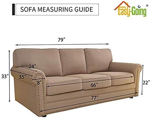 Easy-Going Reversible Couch Cover for 3 Cushion Couch Sofa Cover for Dogs Water Resistant Furniture Protector Cover with Foam Sticks Elastic Straps for Pet Cat (Sofa, Navy/Ivory)