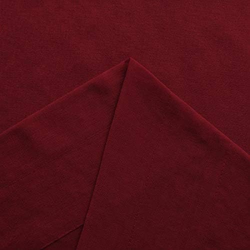 DWCN Christmas Burgundy Sheer Curtains Semi Transparent Voile Rod Pocket Curtains for Bedroom and Living Room, 52 x 108 inches Long, Set of 2 Panels