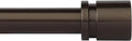 Byondeth Curtain Rods for Windows 16 to 48 or 60 Inches Max Adjustable Length 1 Inch Diameter Window Curtain Rod with Aluminium End Cap, Antique Bronze