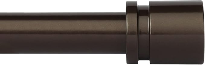 Byondeth Curtain Rods for Windows 16 to 144 Inches Adjustable Length 1 Inch Diameter Window Curtain Rod with Aluminium End Cap, Antique Bronze