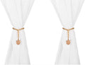 SUQ I OME 1 Pair of Luxury Crystal Beaded Magnetic Curtain Tieback and Holdback Curtain Clips Curtain Buckle Curtain Holder Blingbling Curtain Holdbacks for Drapes,Golden Champagne