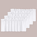 H.VERSAILTEX White Curtain Valances for Windows，Room Darking Kitchen Valances for Living Room/Bedroom/Bathroom Short Window Privacy Decorative Rod Pocket,52" W x 18" L,4 Panels
