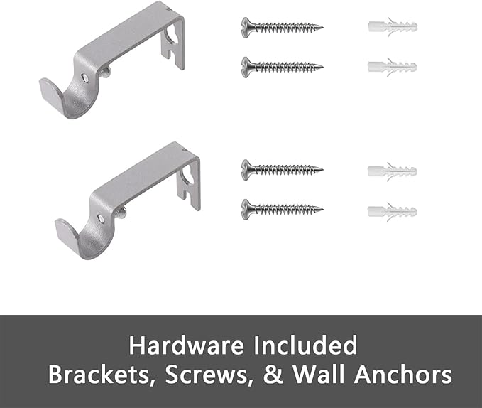 GXOACKJ Curtain Rods for windows 66-120 inch, 5/8 inch Decorative Silver Splicing Heavy Duty Metal Curtain Rod set with Brackets