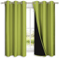 NICETOWN 100% Blackout Curtains 45 inches Long, Fresh Green, 1 Pair, 42 inches Width Each Panel, 2 Thick Layers Completely Blackout Window Treatment Thermal Insulated Lined Drapes for Small Window