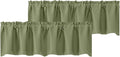 Chyhomenyc Sage Green Valances for Window, Room Darkening Short Curtains for Kitchen Bedroom Living Room, Rod Pocket Top Small Window Treatment Valance RV Bunk Panels, 60" Wx14 L, 2 Pieces