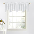 NICETOWN Window Valances Curtains - Half Window, 52 x 18 inches, Rod Pocket, Durable, Tiny Bathroom/Bay Kitchen/Bedroom (Light Grey, Set of 2)