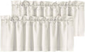 H.VERSAILTEX Ivory Valances for Windows, Room Drakening Small Window Kitchen Valances Curtains, Rod Pocket Cafe Valance for Bathroom Laundry Basement 2 Packs, 52" W x 18" L, Ivory/Cream
