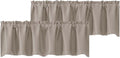Chyhomenyc Stone Valances for Window, Room Darkening Short Curtains for Kitchen Bedroom Living Room, Rod Pocket Top Small Window Treatment Valance RV Bunk Panels, 60Wx18L, 2 Pieces
