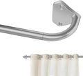 GXOACKJ Silver Curtain Rods for Windows 28 to 60 inch, 5/8 inch Adjustable Wrap Around Blackout Curtain Rods for Bedroom & Outdoor