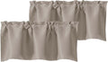 Chyhomenyc Stone Valances for Window, Room Darkening Short Curtains for Kitchen Bedroom Living Room, Rod Pocket Top Small Window Treatment Valance RV Bunk Panels, 40Wx18L, 2 Pieces