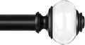 Curtain Rods for Windows 48 to 84 Inch (4-7ft), USFOOK 7/8 Inch Telescoping Splicing Drapery Rods 32 to 86 Inch, Decorative Window Curtain Rod for Home Decor with Matte Black Translucent Finials