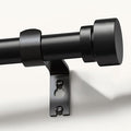 Lootkell Modern Black Curtain Rods for Windows 28 to 48 Inches Adjustable Length Heavy Duty 1" Diameter Window Curtain Rod with Decorative Finials for Outdoor Bedroom Kitchen Living Room