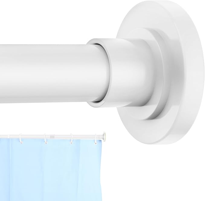 CorkLatta White Shower Curtain Rod 31 to 104 Inch,1 Inch Diameter Adjustable Spring Tension Curtain Rod No Drilling Stainless Steel Telescoping Rod,No Rust