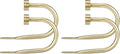 Premium Curtain Holdback, Quality Metal Decorative Curtain Holdbacks with Zinc Alloy Cap Finials,Rust-Proof, Set of 4 Window Curtain Holdbacks,Brass