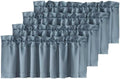 H.VERSAILTEX Blackout Valances for Windows,Kitchen Valance Curtains for Living Room/Bedroom/Bathroom/Basement Privacy Rod Pocket, 4 Panels 52" W x 18,Stone Blue