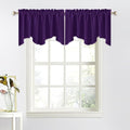 NICETOWN Blackout Window Treatment Valances - Small 52 inches by 18 inches Rod Pocket Window Topper Halloween Decoration Tiers Curtains Panels for Kitchen & Bedroom (Royal Purple, 2 Panels)
