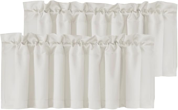 H.VERSAILTEX 2 Panels Blackout Valances for Small Windows Thermal Insulated Short Curtains Privacy Decorative Rod Pocket Shade for Kitchen/Living Room/Cafe/Bathroom/Laundry,52" W x 18" L,Pale Oak