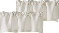 Chyhomenyc Natural Valances for Window, Light Filtering Short Curtains for Kitchen Bedroom Living Room, Rod Pocket Top Small Window Treatment Valance RV Bunk Panels, 40" Wx18 L, 2 Pieces