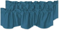 H.VERSAILTEX 2 Panels Blackout Curtain Valances for Kitchen Windows/Living Room/Bathroom Privacy Protection Rod Pocket Decoration Scalloped Window Valance Curtains, 52" W x 18" L, Dark Teal