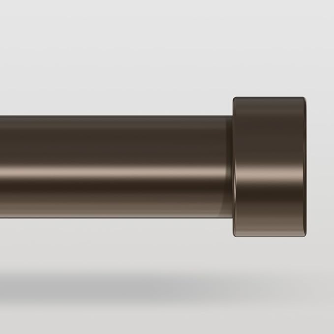 VOIIY Bronze Curtain Rods for Windows 48 to 84 Inch(4-7 Feet),1" Diameter Drapery Rods with Modern Style End Cap Finials,Size:36-88 Inch,Antique Bronze