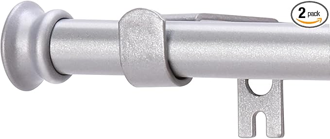 Small Curtain Rods for Windows 30" and 45" 5/8 Inch Standard Decorative Silver Curtain Rod with Brackets Easy to Install for Bedroom Living room Kitchen